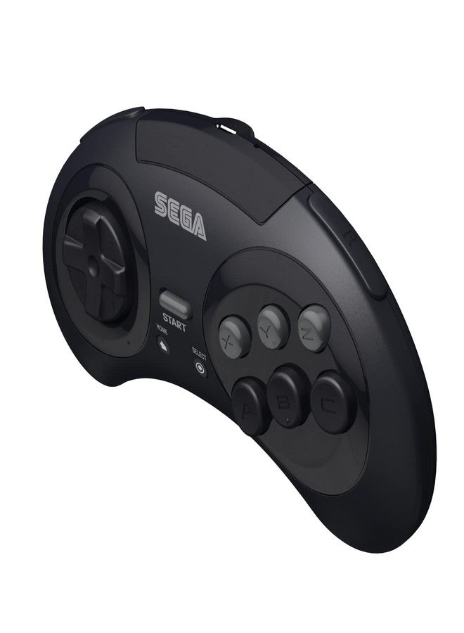 Retro Bit Retro-Bit Sega Genesis 2.4 GHz Wireless Controller 8-Button Arcade Pad for Sega Genesis Original/Mini, Nintendo Switch, PC, Mac – Includes 2 Receivers & Storage Case - Black - Image 3